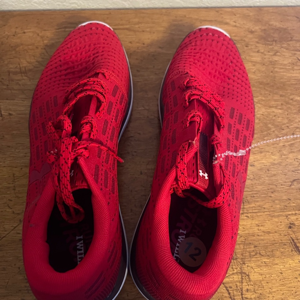 Under Armour Threadbone Slingflex Mens Size 12 Red Athletic Sneakers - Picture 3 of 5